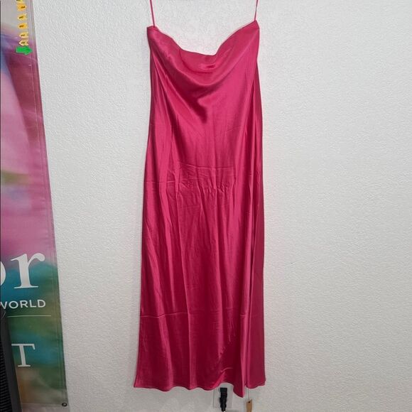 NWT Reformation Johanna Dress Silk Pink Large - Picture 2 of 13
